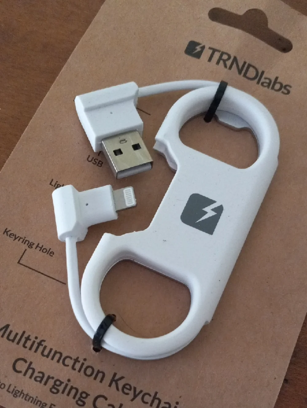 TRNDlabs Multifunction Keychain Charging Cable - White